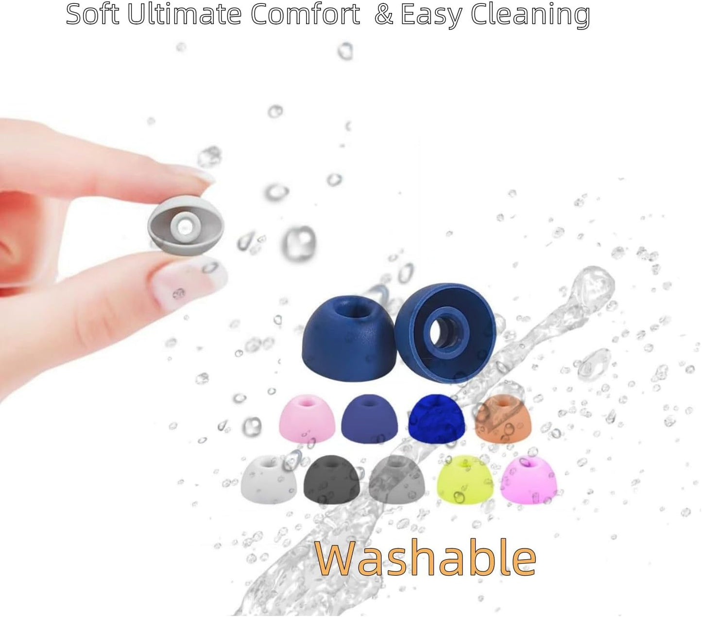 Replacement Ear Tips for Beats Fit Pro, Beats Studio Buds+, Beats Studio Buds, Beats Solo Buds Silicone Earbuds Washable Noise Isolation, Fit in The Charging Case, 6 Pairs S/M/L (Black)