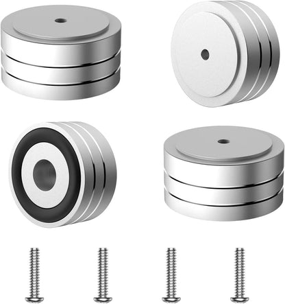 Tertullus 4 Sets High-End HiFi Aluminum Speaker Feet, Shock Base Pad Spikes,40x20mm,Shockproof Stand Pad for HiFi Devices Amplifier Turntable DAC Recorder CD (Silver)