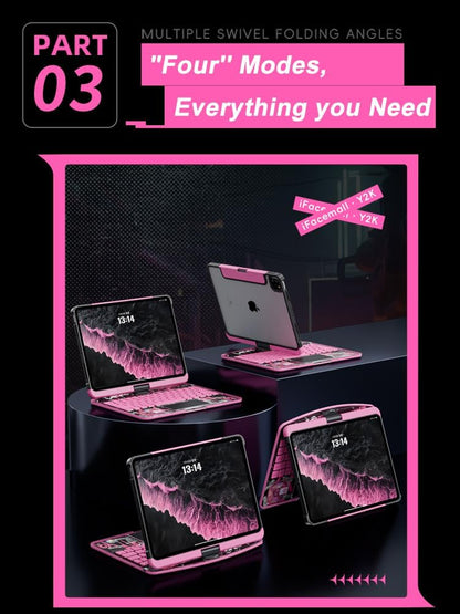 KARTICE Case with Wireless Keyboard Compatible with iPad 10th 2022 10.9 inch, Multi-Touch Trackpad, 7 Color Backlight, 360° Rotating Stand with Pencil Holder for 10th, Excludes iPad and Pencil