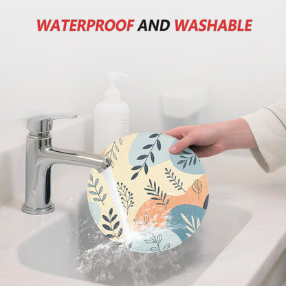 ITNRSIIET Mouse Pad Non-Slip Rubber Base Smooth Surface Stitched Edges Waterproof Durable Compatible with All Mice for Office & Gaming, Desk Accessory, Diameter 8.7 inch, VividFoliage