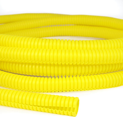 Split Wire Loom Tubing, 10,25ft Cord Protectors from Pets No Chew, Flexible Wire Covers Cord Protectors, Protective Split Cable Sleeve for Automotive Home Industrial Wires(Yellow, 1.12inch-10ft)