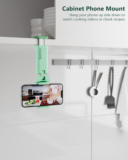 MiiKARE Airplane Travel Essentials Phone Holder, Universal Handsfree Phone Mount for Flying with 360 Degree Rotation, Travel Accessory for Airplane, Travel Must Haves Phone Stand for Desk, Table-Green