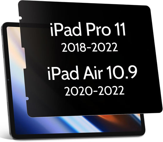 Privacy Screen Protector for iPad Air 5th&Air 4th (10.9 In)/ iPad Pro 11 (2022/21/20/18), Anti Glare Blue Light Spy Filter Private, High Sensitive Bubble-Free Easy Install Black Security Screen Shield