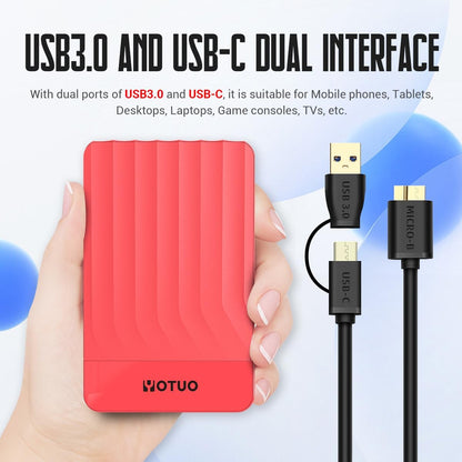 Portable External Hard Drive Storage Expansion Mobile HDD USB 3.0 for PC, Mac, Desktop, Laptop, PS4, PS5, Xbox One X/S, Xbox 360, Xbox Series X/S, Office & Game (Red, 500GB)