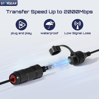 Starlink Ethernet Adapter for Gen 3/Mini, Waterproof Starlink Cable RJ45 Coupler Starlink Mini Ethernet Cable Extension