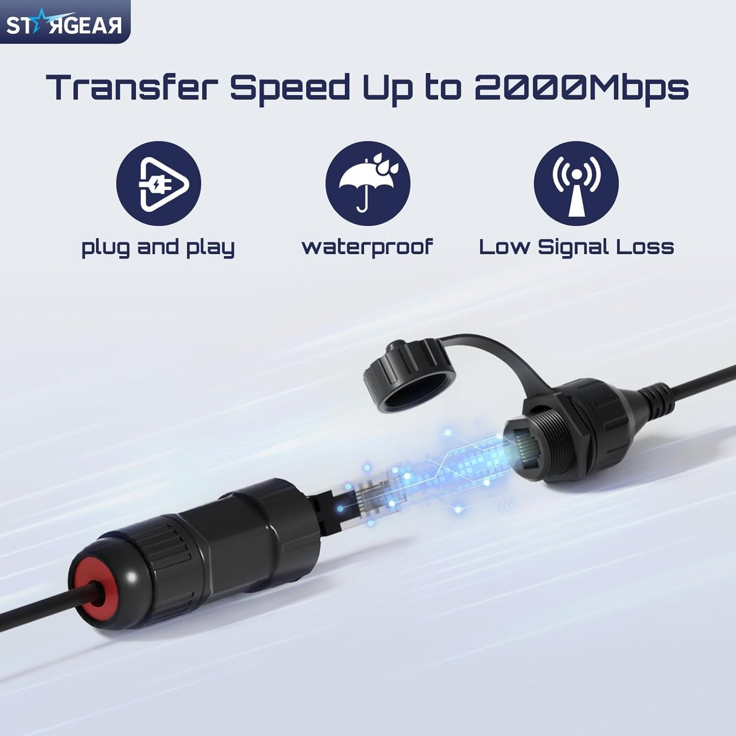 2 Pack Starlink Ethernet Adapter Gen 3/Mini, Waterproof Starlink Cable RJ45 Coupler Starlink Mini Ethernet Cable Extension