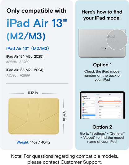 MOFT Dynamic Folio Case for iPad Air 13-inch (M3 2025 / M2 2024),Silm Magnetic Stand Case with 20+ Viewing Angles, Auto Wake/Sleep,Ultra Thin, Panna Cotta x Faded Jeans