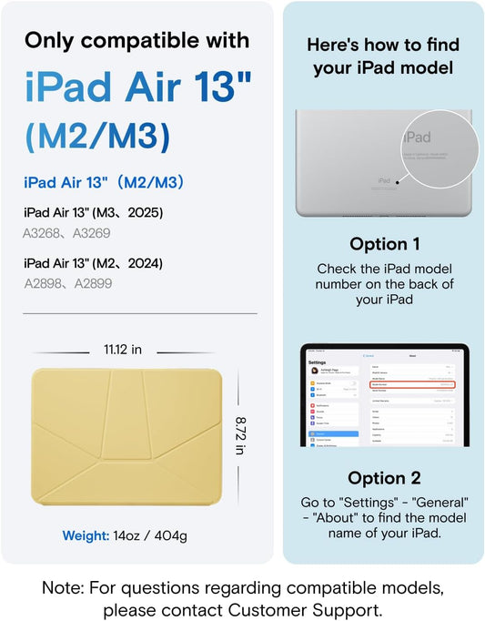 MOFT Dynamic Folio Case for iPad Air 13-inch (M3 2025 / M2 2024),Silm Magnetic Stand Case with 20+ Viewing Angles, Auto Wake/Sleep,Ultra Thin, Panna Cotta x Faded Jeans