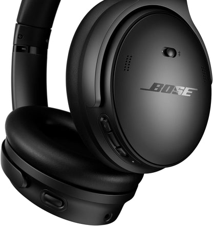 Bose QuietComfort Bluetooth Headphones, Wireless Headphones with Active Over Ear Noise Cancelling and Mic, Deep Bass, Up to 24 Hours of Playtime, Black