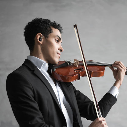 BASN ASONE 14.2mm Planar Driver in-Ear Monitors Earphone with Two Detachable MMCX Cables for Musicians Drummers Bass Players Singers(Black)