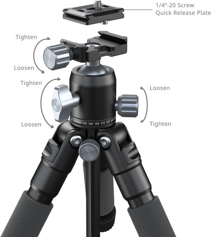 SmallRig VT-20Pro 21.2"/ 53.8cm Mini Tripod for Camera and Phone, Aluminum Alloy Small Desktop Tripod with 360° Ball Head, Table tripods Load Up to 11lb / 5kg