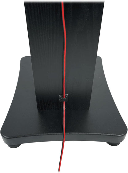 Rockville Pair SS28B Premium Black Wood Grain 28" Home Speaker Stands, 100lb Capacity, Solid MDF Wood, Dual Platforms, Spikes and Pads Included, for Home Theater and Studio Audiophiles