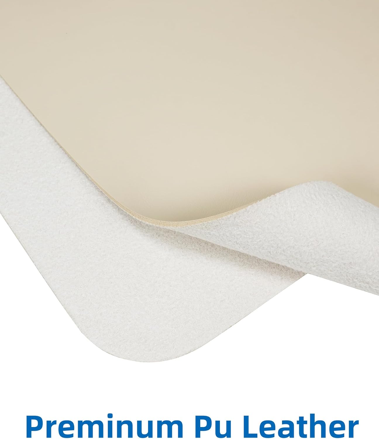 AFIING Leather Desk Pad Protector, Mouse Pad, Office Desk Mat, Non-Slip PU Leather Desk Blotter, Large Desk Mat, Waterproof Keyboard Mat for Office/Home/Decor (Beige, 55" x 17")