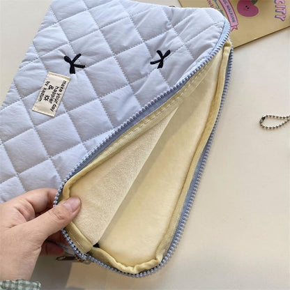 Cute Bow Graphic Carrying Laptop Bag Y2K Preppy Laptop Sleeve Case Bag Kawaii Pad Computer Protect Case Pouch (13-14 inch,Blue)