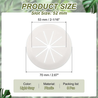 PATIKIL Desk Grommet 2-1/16", 8 Pcs Round Cable Grommet Cord Hole Cover with Adhesive Tape Flexible Table Wire Organizer for Office Home Table Countertop, Light Gray