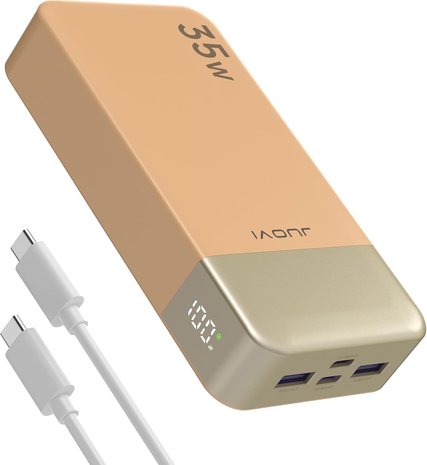 20000mAh Power Bank Portable Charger, 35W PD 3.0 QC 4.0 Fast Charging Phone Charger with LED Display, Travel Battery Pack 2 USB C 2 USB A Ports for iPhone 16/15/14 Series, Galaxy, iPad