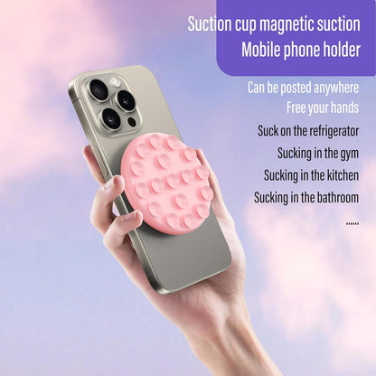 Muuto Magnetic Suction Phone Grip,Sticky Grippy Silicone Phone Grip Detachable and Hands-Free,for iPhone Sticky Grip,Suitable for Taking Selfies, Live Streaming and Videos