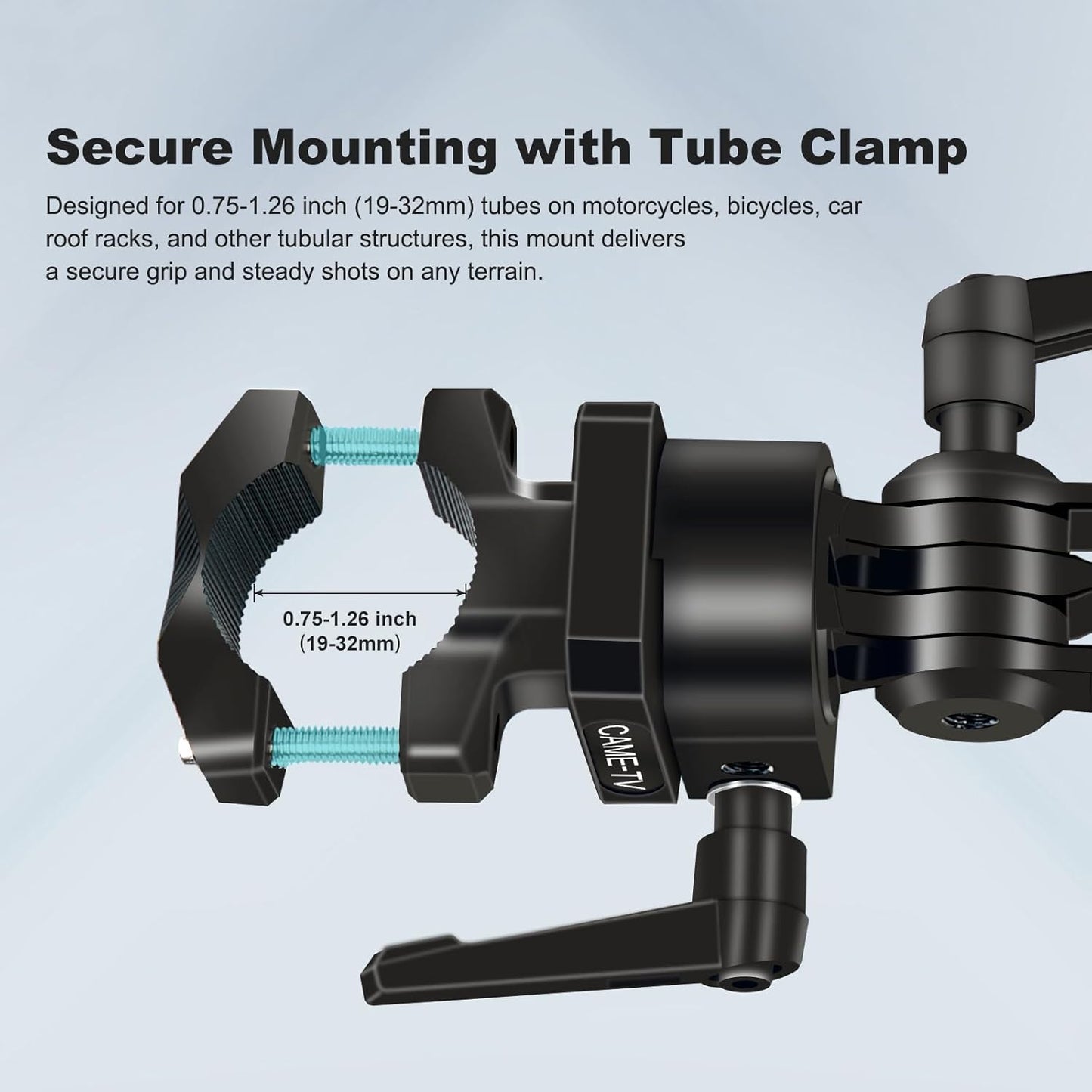 Came-TV Motorcycle Camera Mount Stabilizer, Bike Camera Mount,Handlebar Mount Shock Absorber Arm, Anti-Shake Motorcycle Mount PK04 Compatible with Pocket 2, Pocket 3, 360 Action Cameras, Smartphones