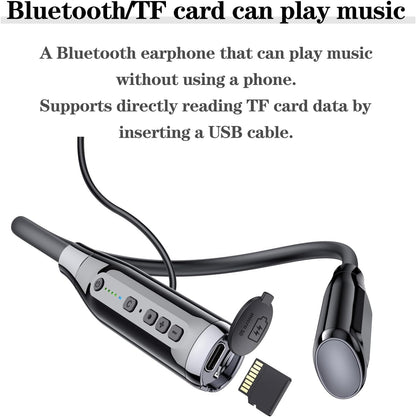 Neckband Bluetooth Headphones，6.0 Bluetooth 120 Hours Playtime，IPX7 Sports Waterproof Earbuds with Microphone Noise Cancelling with TF Card Slot ，HiFi Stereo (Black)