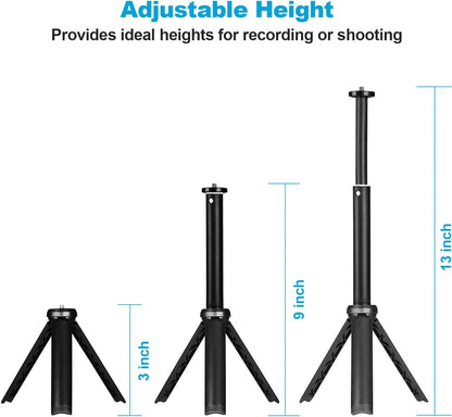 NexiGo Lightweight Mini Tripod for Camera/Phone/Webcam, Extendable Stand, for NexiGo Logitech Webcam C920 C922 C925e C922x C930e C930 C615 Brio and Other Devices with 1/4" Thread