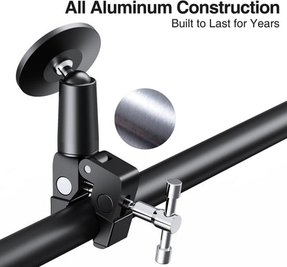 elitehood Magnetic Phone Clamp Mount, Adjustable Phone Holder for Mic Stand/Music Stand/Golf Cart/Treadmill/Stroller/Shopping Cart/Stationary Bike, iPhone Clamp Mount for Magsafe iPhone 16 15 14