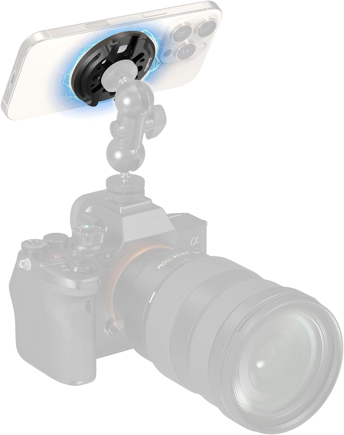 SMALLRIG Magnetic Phone Mount Plate for iPhone 17/16/15, with Cold Shoe Mount & 1/4"-20 Threaded Hole, for DJI Mic 2, Ball-Head Selfie Sticks, Vlogging, Live Streaming, Smartphone Filming-5155