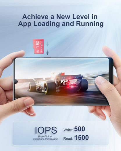 JUANWE 16GB Micro SD Card 10 Pack microSDHC Memory Card with SD Adapter, C10, U1,TF Card 16GB for Dash Cam, Security Camera, Pink