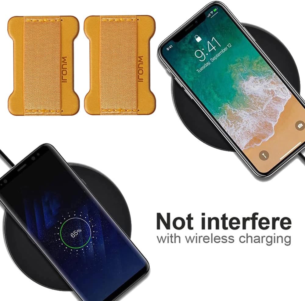 Universal Phone Grip for Smartphones - Phone Holder for Hand for Back of Phone - Wireless Charging Compatible - 2Pack (Black Brown)