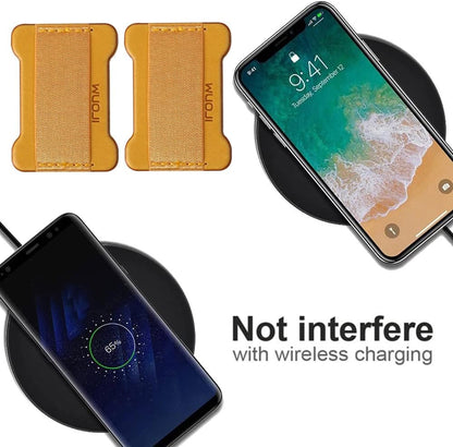 Universal Phone Grip for Smartphones - Phone Holder for Hand for Back of Phone - Wireless Charging Compatible - 2Pack (Black Brown)