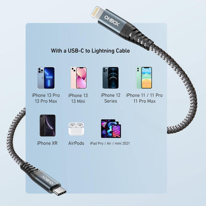 ohbox USB-C to Lightning Cable 3FT 3Pack iPhone Charger Fast Charging Braided Type C Charging Cord Compatible with iPhone 14 13 13 Pro Max 12 12 Pro Max 11 XS XR X 8 iPad