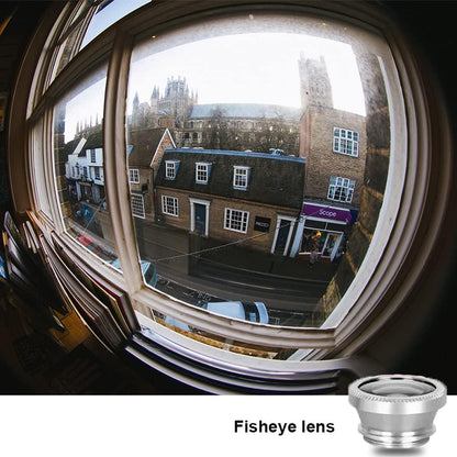 Silver 3 in 1 Cell Phone Camera Lens Kit Wide Angle Macro Fisheye Lens Universal for Smart Phones iPhone Samsung Android(Silver)