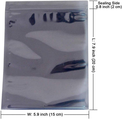 50Pcs Antistatic Resealable Bag 15X20cm/5.9X7.9inch, Premium Anti Static Bag for SSD HDD and Other Electronic Devices