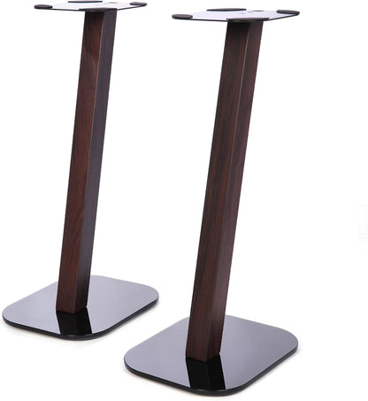 EXIMUS One Pair Fixed Height Universal Speaker Floor Stands - Espresso - 610 Series