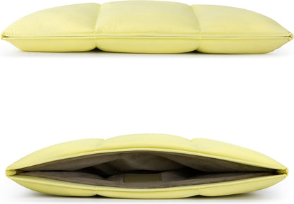Comfyable Puffy Laptop Sleeve 13 Inch 14 Inch, Quilted Puffer Laptop Carrying Case, Pillow Case Compatible with MacBook Air M4 2025 M3 M2 M1, MacBook Pro M4 Pro/Max, Yellow