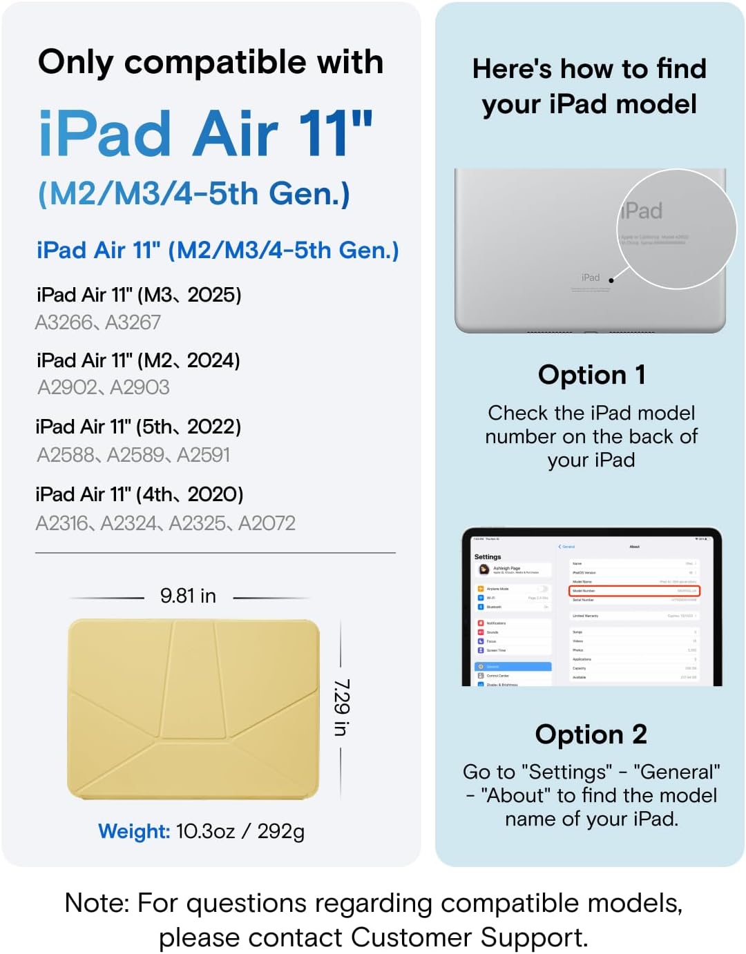 MOFT Dynamic Folio Case for iPad Air 11-inch (M3 2025 / M2 2024) & iPad Air 10.9-inch 5th 4th Generation 2022 2020, Silm Magnetic Stand Case with 20+ Viewing Angles,Panna Cotta x Faded Jeans