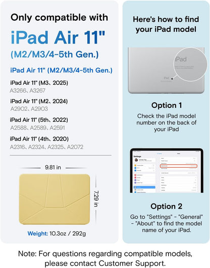 MOFT Dynamic Folio Case for iPad Air 11-inch (M3 2025 / M2 2024) & iPad Air 10.9-inch 5th 4th Generation 2022 2020, Silm Magnetic Stand Case with 20+ Viewing Angles,Panna Cotta x Faded Jeans