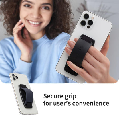 Sinjimoru Detachable Phone Grip Kickstand for Wireless Charging Compatible Phone Finger Holder for iPhone & Smartphones. Sinji Mount S-Grip Blue
