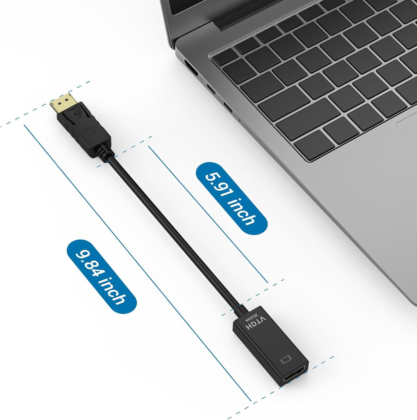 Half a Dozen 4K DisplayPort to HDMI Adapter, 6PCS Gold-Plated Uni-Directional DisplayPort PC to HDMI Screen Converter (Male to Female), Supports 3840x2160@30Hz