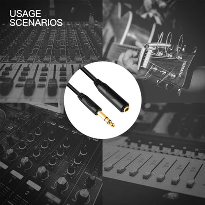 Devinal 1/4 Extension Cord, 1/4" Male to Female Cable, 6.35mm Quarter inch Gold Plated Audio Cable Stereo Cord, 15 Feet 4.5Meters