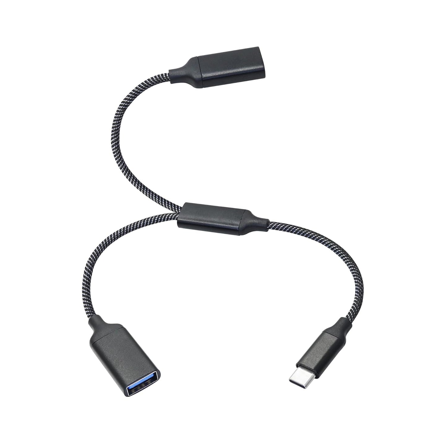 USB Splitter Cable 1FT, USB Type C Male to Dual USB A Female Y Splitter Adapter 1 in 2 Out, Power & Data with OTG Function Intelligent Chip, for Smartphone, Laptop, Car etc