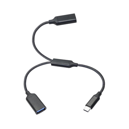 USB Splitter Cable 1FT, USB Type C Male to Dual USB A Female Y Splitter Adapter 1 in 2 Out, Power & Data with OTG Function Intelligent Chip, for Smartphone, Laptop, Car etc