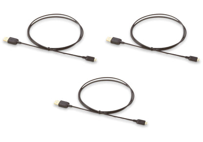 Amazon Basics 3-Pack USB-A to Micro USB Charging Cable, 480Mbps Transfer Speed with Gold-Plated Plugs, USB 2.0, 3 Foot, Black