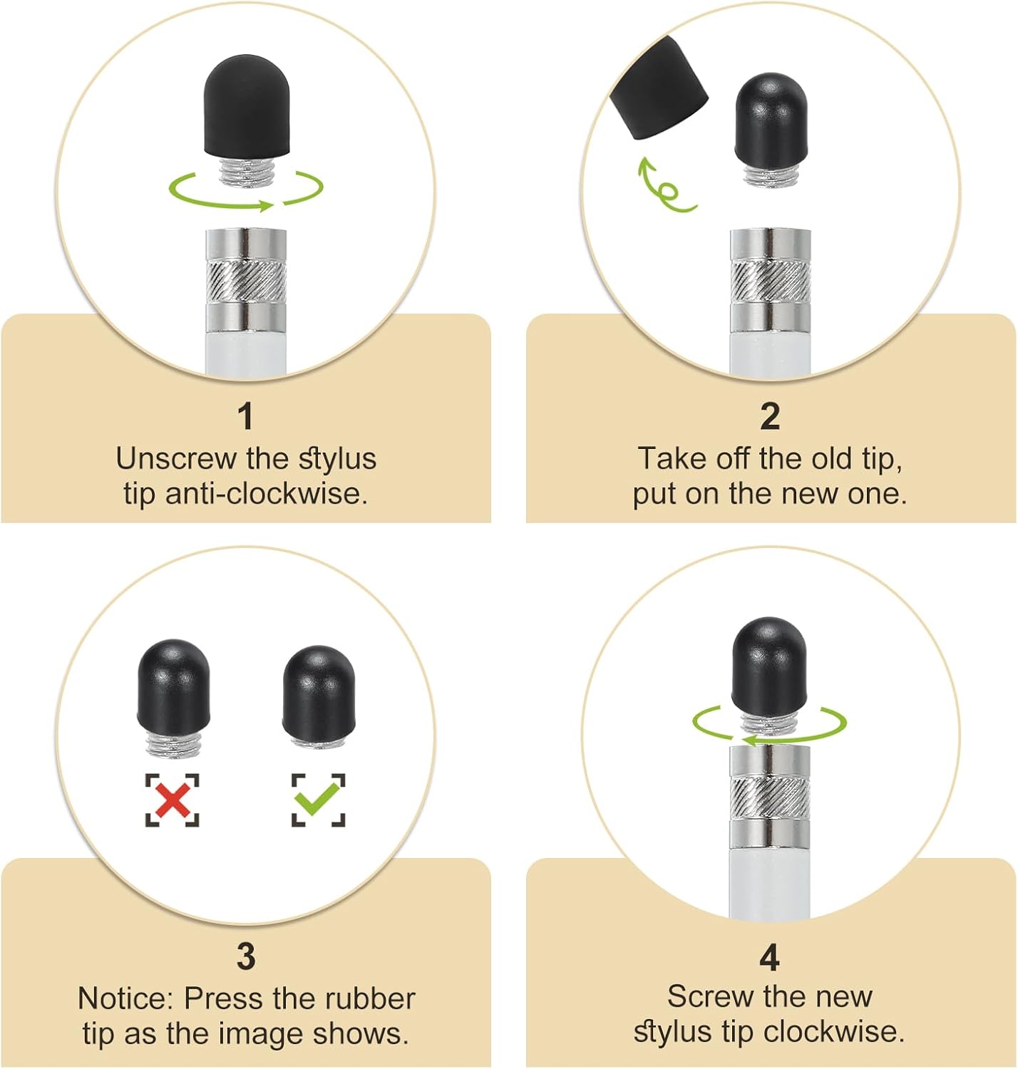 MECCANIXITY 40Pcs Replacement Stylus Pen Tips 9mm Conductive Capacitive Touch Screen Pens Tips Silicone Rubber, Black