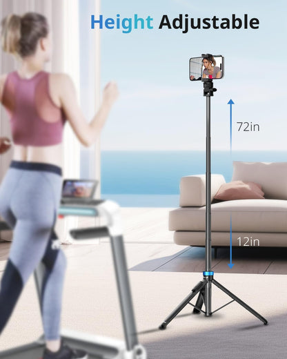 UBeesize 72" Phone Tripod - Tripod for iPhone & Selfie Stick with Phone Holder & Remote - Upgraded, Stable & Portable Stand for iPhone 16/15/14, Android, Cameras & Action Cams