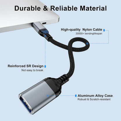 USB C to USB 3.0 Adapter,Type C Male to USB Female OTG Cable 5Gbps Data Transfer for iPhone 16 Pro Max/16 Pro/16 Plus/16e/16/15,iPad,Samsung Galaxy S25 Edge/S25 Ultra/S24/S23/A36/A16,Google Pixel 9a 9
