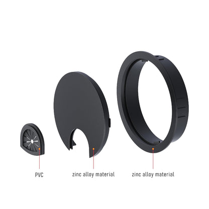 2 Pack Desk Grommet 2 Inch 50mm, Zinc Alloy Computer Desk Wire Hole Cover, Office Desktop Cord Cable Hole Metal Ring, Black