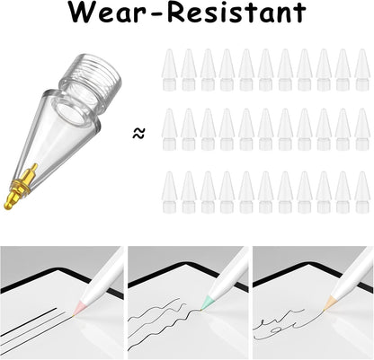 6 Pack Fine Point Replacement Tips Compatible with Apple Pencil 2nd Generation, Apple Pencil 1st Generation, Apple Pencil USB-C & Apple Pencil Pro Colorful iPencil Nibs (Multicolour)