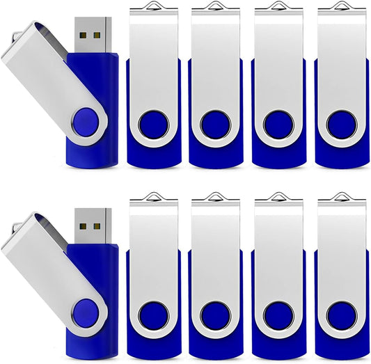 KEXIN Flash Drive 8GB 100 Pack USB Flash Drive 8 GB Thumb Drive USB Drive Bulk Jump Drive Swivel Pen Drive with LED Indicator 8G Blue