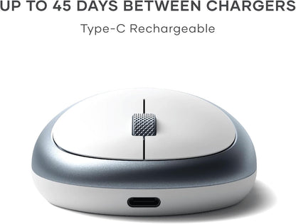 Satechi M1 Wireless Bluetooth Mouse, USB-C Rechargeable, Compact & Portable, for Mac/Windows, Compatible with M4/M3/M2 MacBook, Pro, Air/iMac/iPad Pro, iPhone 16/15/14 & More - Blue