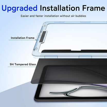 MOBDIK 1 Pack Privacy Screen Protector Compatible with iPad Air 11 inch M3 2025/ M2 2024, Anti Spy, 9H Tempered Glass, EZ Kit